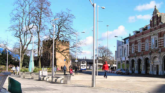 Swanswell gate and the Old Fire Station in Hales Street in 2007